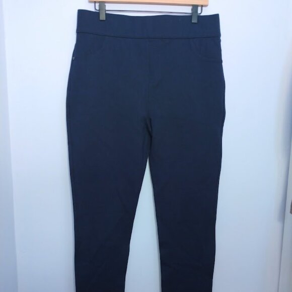 Spanx The Perfect Ponte Pants Ankle High Rise Pull On Skinny Size 1X Navy Blue - Picture 1 of 13
